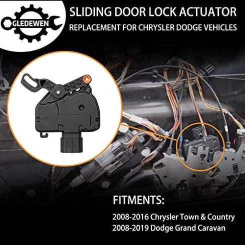 Door Lock Actuator Left & Right Side Sliding Door Actuator | Replacement for 2008-2016 Chrysler Town & Country, 2008-2019 Dodge Grand Caravan | Replaces# 5020679AB, 5020678AA
