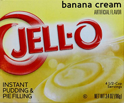 Jell-O Instant Pudding & Pie Filling, Banana Cream, 3.4-Ounce Boxes (Pack of 4)