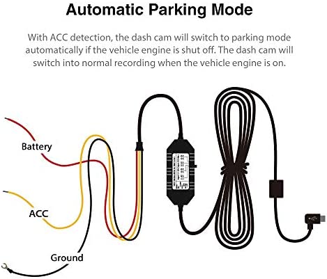 VIOFO HK3 ACC Hardwire Kit for A129, A129 Plus, A129 PRO, A129 IR, A119V3, Enables Parking Mode, Low Voltage Protection