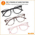 IBOANN 3 Pack Blue Light Blocking Glasses Women/Men, Round Fashion Retro Frame, Vintage Fake Eyeglasses with Clear Lens (Matte Black & Leopard & Clear Pink)