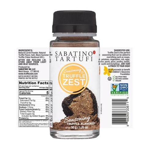 Sabatino Tartufi Truffle Zest Seasoning, The Original All Purpose Gourmet Truffle Powder, Plant Based, Vegan and Vegetarian Friendly, Low Carb, 1.76 oz …