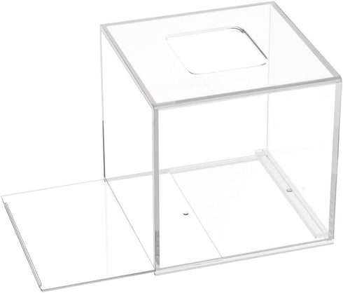HIIMIEI Acrylic Tissue Box Cover 5.4x5.4x5.4'' Clear Tissue Holder Napkin Dispenser for Home Office Restaurant-Clear