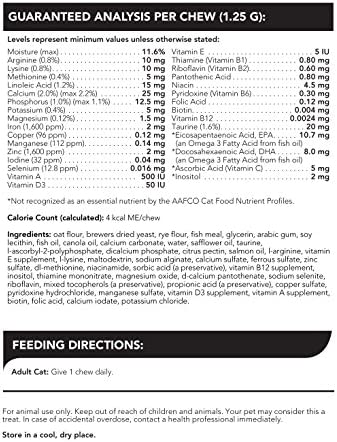 VETRISCIENCE NuCat Senior Multivitamin for Cats, 30 Bite Sized Chews - Vet Formulated Complete Vitamin for Older Cats