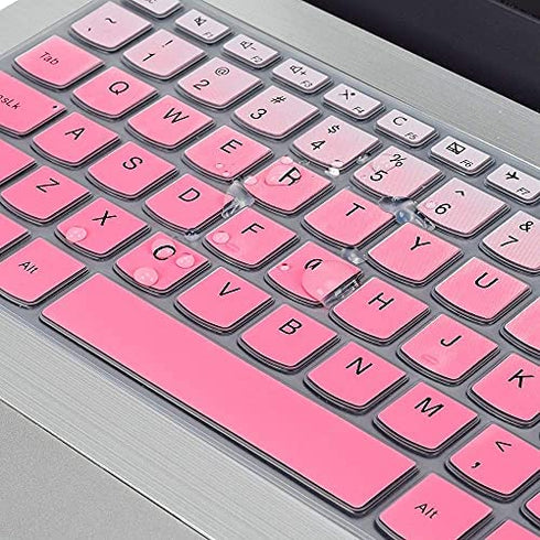 Keyboard Cover Skin for 2020 2021 Lenovo Ideapad 3 15 15.6 17.3 Inch Laptop Keyboard Cover Protector (with Numeric Keypad), 2020 Lenovo Ideapad 3 15 Accessories, Ombre Pink (US Layout)