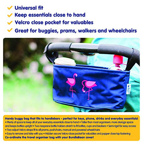 Wheelchair Organizer - Fits Handles of Any Wheelchair, Special Needs Buggy, Rollator or Mobility Scooter – Wheelchair Cup Holder – Cell Phone Pocket - Lots of Storage (Gray-Green Polar Bear)