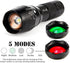 ULTRAFIRE Tactical LED Flashlight Hunting Flashlight A100 Focusable 3 Colors Exchange Glass Lens (Generate RED or Green Light )