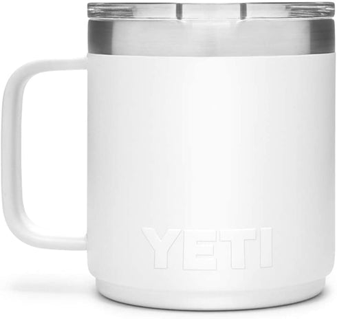 YETI Rambler 10 oz Stackable Mug, Vacuum Insulated, Stainless Steel with MagSlider Lid, White