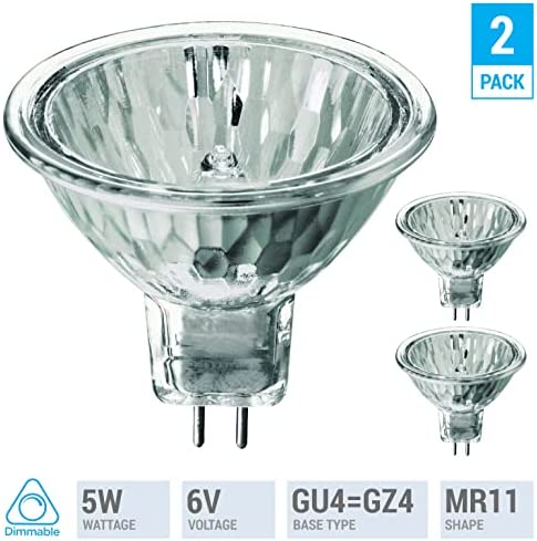 (Pack Of 2) 5 Watt MR11 6 Volt Precision Halogen Reflector Fiber Optic Light Bulb 5W 6V
