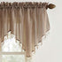 No. 918 25908 Erica Crushed Texture Sheer Voile Beaded Ascot Rod Pocket Curtain Valance, 51" x 24", Taupe