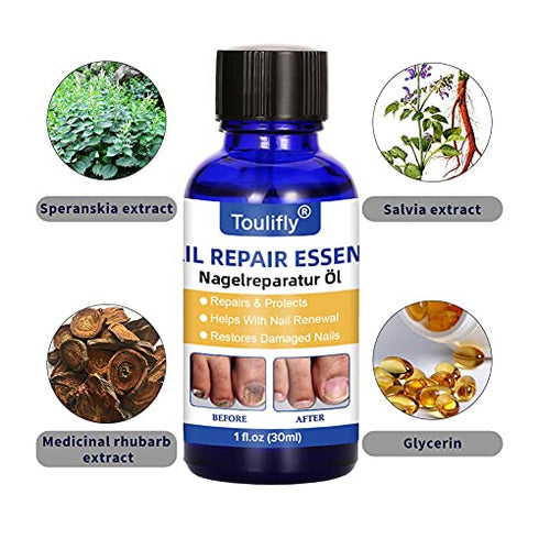 Nail Repair, Fingernail and Toenail Repair, Maximum Strength Nail Solution, Repairs and Protects Toenail and Fingernail from Discoloration, Brittle and Crack