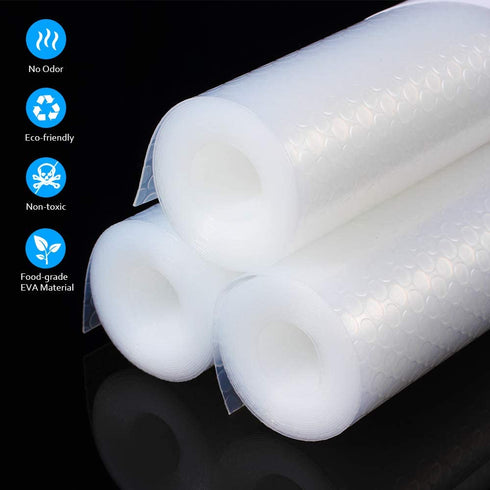 amorus 3 Rolls Shelf Liners Fridge Liner Cabinet Liner, Non-Adhesive Drawer Liner Cupboard Pad for Kitchen Home, 17.7 x 59 inches - Clear