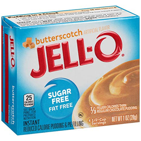 Jell-O Instant Butterscotch Sugar-Free Fat Free Pudding & Pie Filling (1 oz Boxes, Pack of 6)