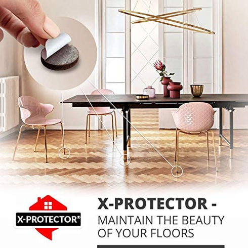Felt Furniture Pads X-PROTECTOR - 48 Premium Felt Pads Floor Protector - Chair Felts Pads for Furniture Feet Wood Floors - Best Furniture Pads for Hardwood Floors - Protect Your Hard Floors!