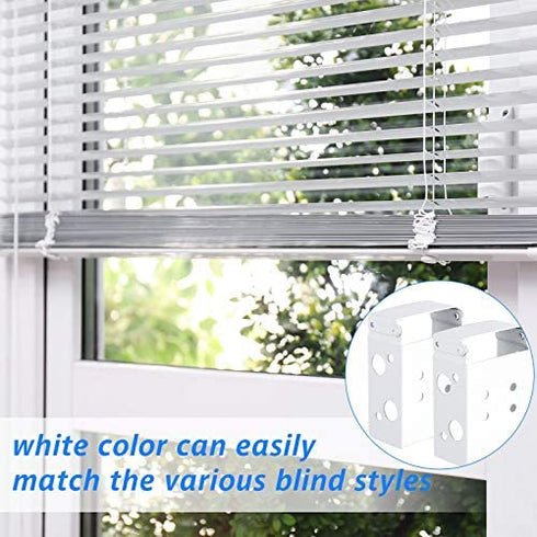 6 Pcs Blind Brackets 2 Inch Low Profile Box Mounting Bracket White Color Window Blinds Headrail Bracket