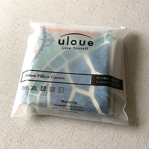 ULOVE LOVE YOURSELF Ocean Theme Square Pillow Case Mediterranean Style Decorative Cotton Linen Throw Coastal Cushion Cover Sets 18 X 18 Inch Pillow Covers, 4 Pack Nautical Pillow Covers (Sea Theme-2)