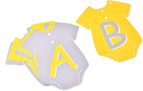 JOYMEMO Yellow Grey Elephant Baby Shower Decorations Neutral for Boy or Girl, Welcome Baby Banner Elephant Garland Confetti Balloons for Gender Neutral Baby Decor