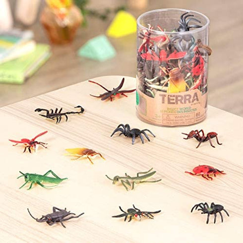 Terra by Battat – Insect World 60 pcs – Assorted Miniature Insect Toys For Kids 3+
