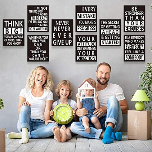 9 Pieces Inspirational Wall Decals Spiritual Motivational Wall Stickers Positive Quotes Sayings Phrases Decals for Library Home School Office Wall Art Decorations, 8 x 10 Inches