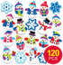 Baker Ross AR685 Snowman Foam Stickers - Pack of 120, for Kids' Christmas Crafts and Art Projects, Cards, Party Bags, and Ornaments, White