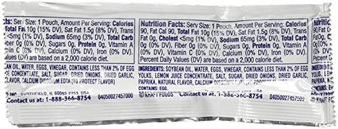 Kraft Real Mayonnaise Portion-Sized Condiment Packets, 0.44 OZ (25 Packets)