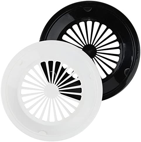 Trenton Gifts 10-Inch Reusable Plastic Paper Plate Holders, Picnic Supplies (12 Set - Black/White)