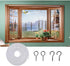 OOTSR [2 Pack White Curtain Wire, Plastic Coated Window Curtain Wire, Picture Hanging Wire with 8 Pairs of Screw Eyes and Hooks