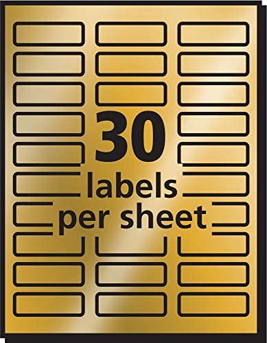 Avery Printable Return Address Labels, 0.75" x 2.25", Gold Foil, 300 Blank Mailing Labels (08987)