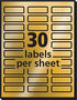 Avery Printable Return Address Labels, 0.75" x 2.25", Gold Foil, 300 Blank Mailing Labels (08987)