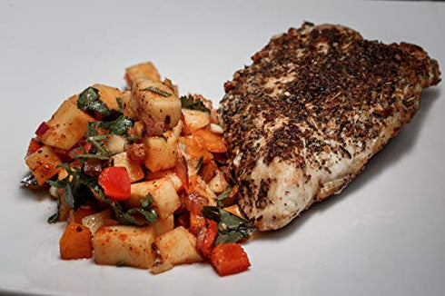 DAK's Spices ORIGINAL RED – 100% salt free! Deliciously spice up your diet with this seasoning containing 0% sodium! Grill steak and poultry with freedom from salt, low salt, and low sodium!