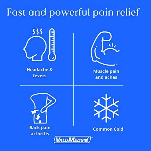 ValuMeds PM Pain Reliever and Nighttime Sleep Aid (375-Caplets) Acetaminophen 500mg | Fast-Acting Relief for Headaches, Minor Aches | Non-Habit Forming