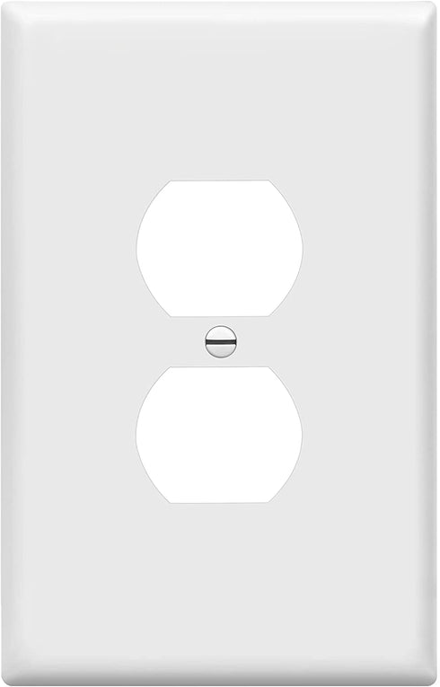 ENERLITES Duplex Receptacle Outlet Wall Plate, Jumbo Outlet Covers, Gloss Finish, Oversized 1-Gang 5.5" x 3.5", Polycarbonate Thermoplastic, 8821O-W, White