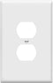 ENERLITES Duplex Receptacle Outlet Wall Plate, Jumbo Outlet Covers, Gloss Finish, Oversized 1-Gang 5.5" x 3.5", Polycarbonate Thermoplastic, 8821O-W, White