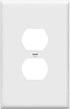 ENERLITES Duplex Receptacle Outlet Wall Plate, Jumbo Outlet Covers, Gloss Finish, Oversized 1-Gang 5.5" x 3.5", Polycarbonate Thermoplastic, 8821O-W, White