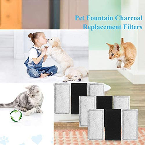 APPLIANCEMATES Pet Fountain Charcoal Replacement Filters Suitable for Harmony Automatic Plastic Water Fountains 9-Pack