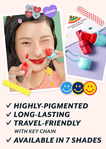 I'M MEME Water Gel Tint - Color Key Ring | Highly-pigmented, Long Lasting, Travel-Friendly, Lip Stain, 03 Red Lover, 0.09 Oz