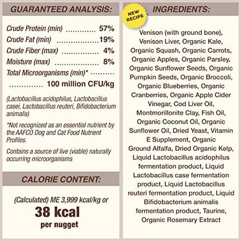 Primal Freeze Dried Dog Food Nuggets Venison Formula, Crafted in The USA Grain Free Raw Dog Food, 5.5 oz