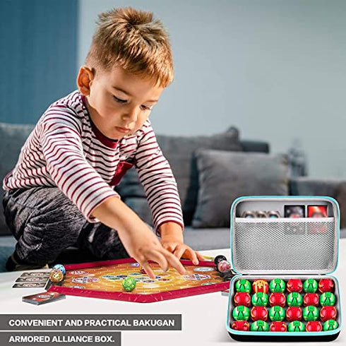 Case Compatible with Bakugan Armored Alliance Collectible Action Figures. Toy Storage Organizer for 24 Pieces BakuCores, Ability & Character Cards. Carrying Container Holder (Box Only)