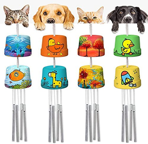 3-Pack DIY Wind Chime Kits- Arts and Crafts for Boys Girls Kids Ages 8-12 4-8 6-8 5-7 3-5, Construct & Paint Birthday Holiday for Kids