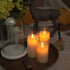 Homemory Flickering Flameless Candles, Battery Operated Acrylic LED Pillar Candles with Remote Control and Timer, Ivory White, Set of 3