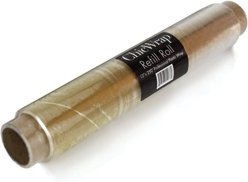 ChicWrap Plastic Wrap Refill Roll - 12 Inch X 250 Feet - Professional Grade Disposable Plastic Wrap - Creates Air-Tight Seal to Lock in Freshness