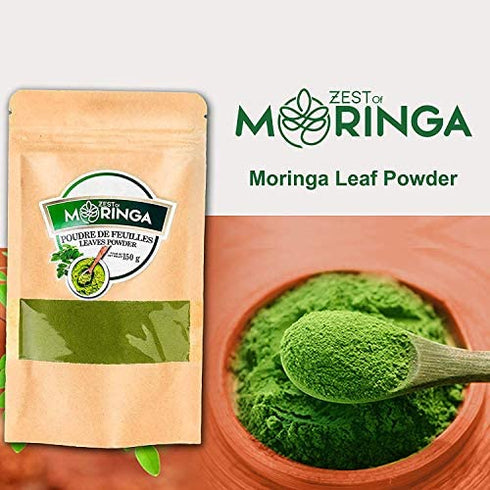 The World Most Potent Plant on Earth - Pure Moringa Leaf Powder- Green Super Food Supplements - The Ideal for Food Deficienty