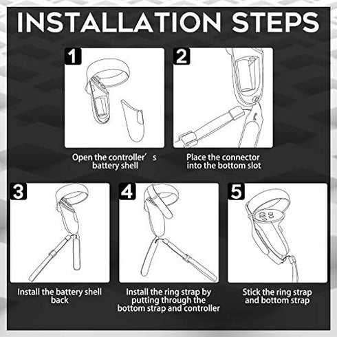 (1 Pair) Orzero Adjustable Hand Grip Straps Accessories for Quest 2 VR Gaming Headset Controller, Handle Dropping Prevention - White