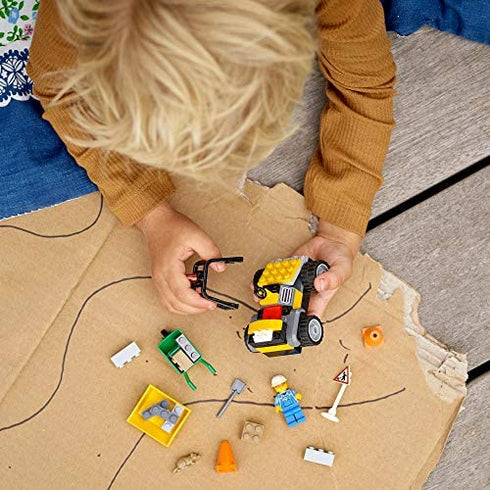 LEGO City Roadwork Truck 60284 Toy Building Kit; Cool Roadworks Construction Set for Kids, New 2021 (58 Pieces)