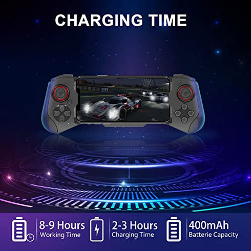 Joso Mobile Game Controller for iPhone, iOS, Android, PC, Bluetooth Gaming Gamepad for iPhone13/12/11/X, iPad, iPad Mini/Air/Pro, Mac, MacBook, Tablet, Samsung Galaxy, COD Mobile, Apex - Direct Play