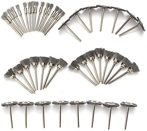 45PC Wire Brushes for Drill Set Stainless Steel Wheel Brushes Dremel Accessories for Rotary Tools - Grinding, Sanding, Polishing