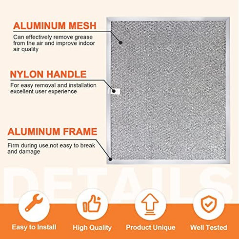 BPS1FA30 Range Hood Aluminum Filter 11-3/4" x 14-1/4" x 3/8" (2 Pack)by Beaquicy - Replacement for Bro-an, Nutone Mesh Aluminum Grease Range Hood -Replaces 99010299 S99010299 S99010305 AP3378953 8322
