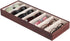 JackCubeDesign 7 Compartments Sunglasses Organizer, Leather Eyelgass Storage Tray Box for Table Desk Drawer (Brown, 17.4 x 6.7 x 1.97) - MK378B