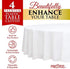 4 White Round Plastic Tablecloth - 84" Plastic Table Cloth | Disposable Tablecloths | White Tablecloths | Plastic Table Cover | Paper Tablecloths for BBQ, Party, Fine Dining, Wedding, Outdoor