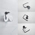Cavoli Bathroom Accessories Set 2-Piece Aluminum Towel Ring, Toilet Paper Holder, Rustproof Wall Mounted Matte Black Finish