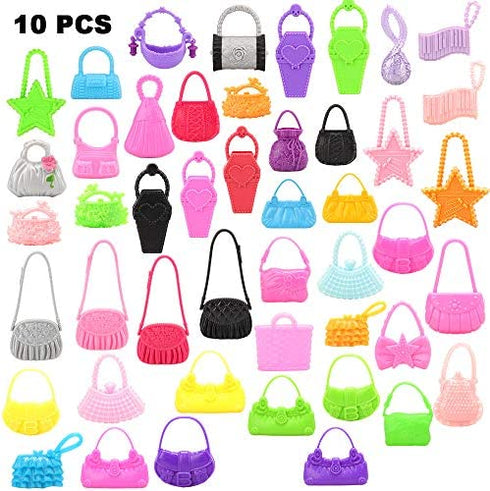 BM 75 Pieces Doll Clothes and Accessories for 11.5 Inch Girl Doll Include 15 Pcs Party Dresses, 10 Pcs Shoes, 10 Pcs Bags, 40 Pcs Different Doll Accessories